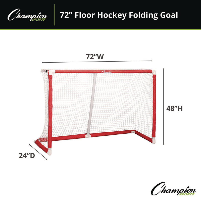 Champion Sports 72 Inch Floor Hockey Collapsible Goal, 24" x 72", 1.65" dia Frame (CSIFHG72) Each