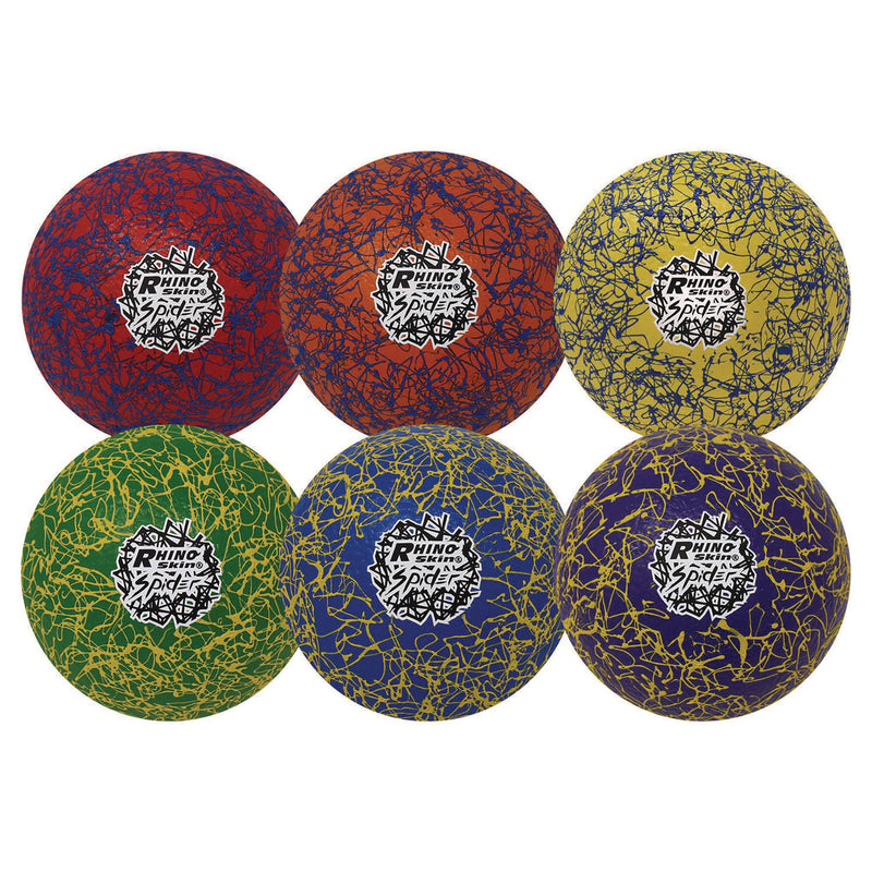 Champion Sports Rhino Skin Spider Dodgeball Set, 6.3" Diameter, Assorted Colors, 6/Set (CSIRXSPDRSET) Each