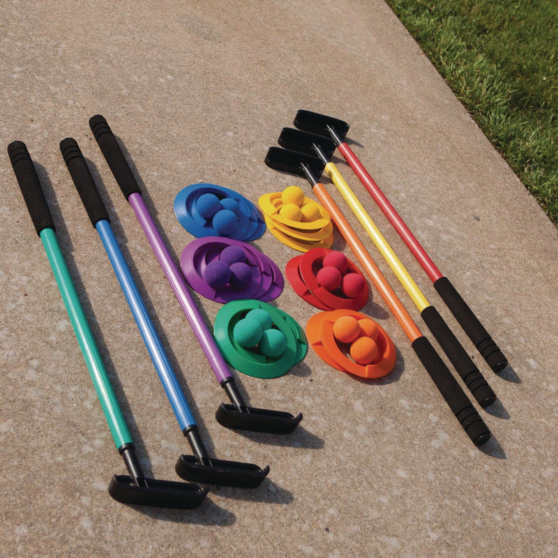 Champion Sports Mini Golf Set, 12 Balls/6 Putters/18 Rings/3 Target Holes (CSIMGSET) Each
