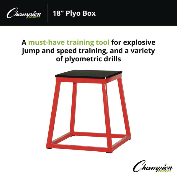 Champion Sports Plyo Box, 18" h, 18 x 18 Base (CSIPXB18) Each