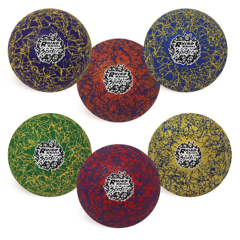 Champion Sports Rhino Skin Spider Dodgeball Set, 6.3" Diameter, Assorted Colors, 6/Set (CSIRXSPDRSET) Each