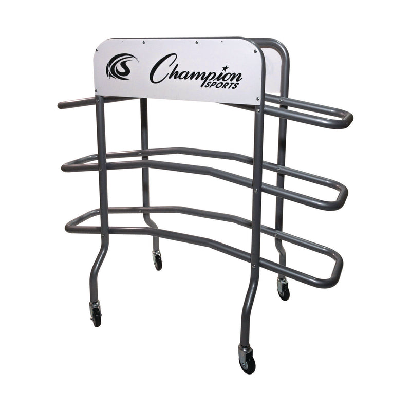 Champion Sports 3-Tier Pro Basketball Rack, Metal, 220 lb Capacity, 8 x 60 x 48, Silver (CSICBR15) Each