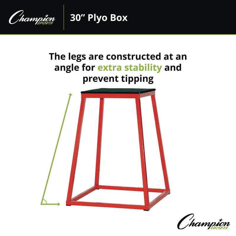 Champion Sports Plyo Box, 30" h, 24 x 24 Base (CSIPXB30) Each