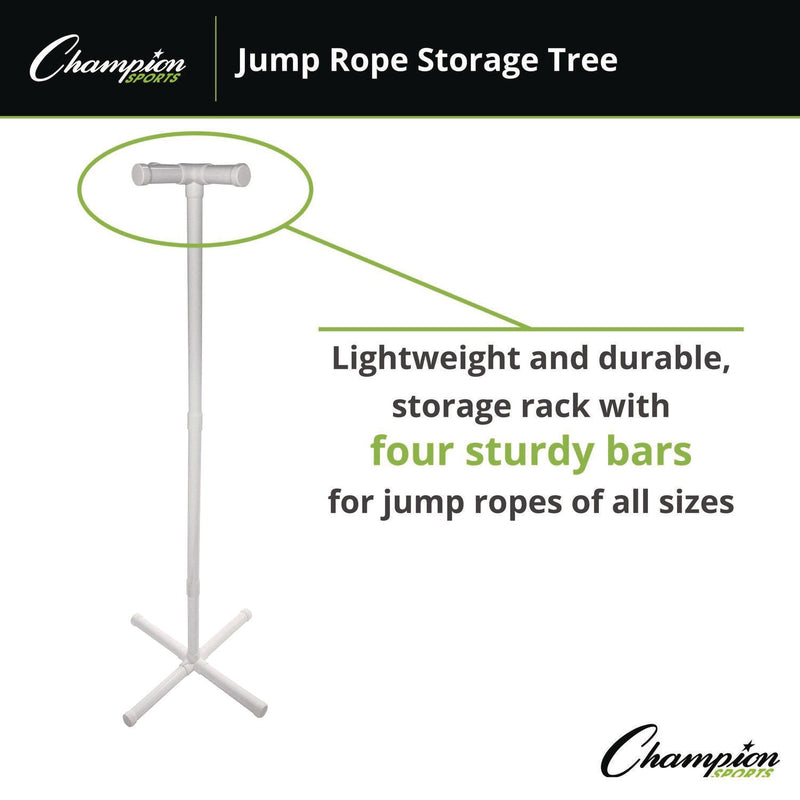 Champion Sports Jump Rope Storage Tree, 25.5" x 25.5" x 68.5", White (CSIJRSD) Each