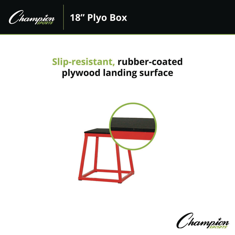 Champion Sports Plyo Box, 18" h, 18 x 18 Base (CSIPXB18) Each