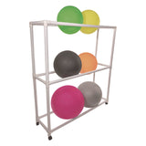 Champion Sports 9 Ball ABS Storage Cart, Plastic, 132 lb Capacity, 19 x 62 x 67, White (CSIFPR1) Each