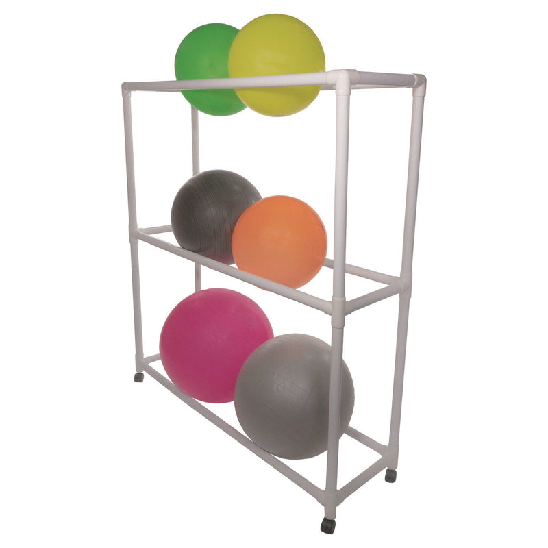 Champion Sports 9 Ball ABS Storage Cart, Plastic, 132 lb Capacity, 19 x 62 x 67, White (CSIFPR1) Each