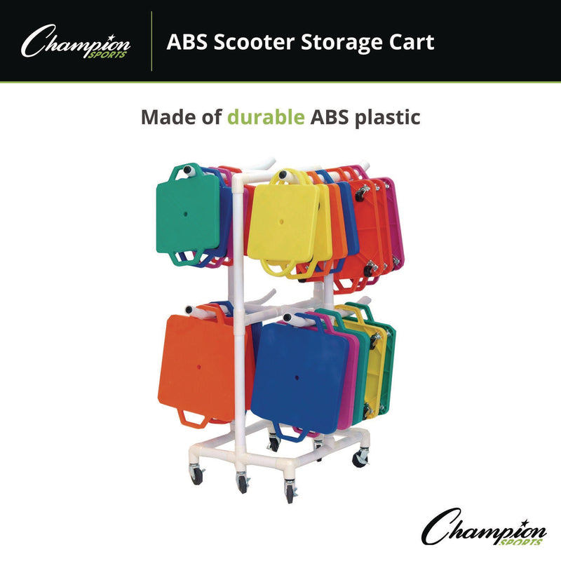 Champion Sports ABS Scooter Storage Cart, Plastic, 176 lb Capacity, 21 x 27 x 54, White (CSIMSCART) Each