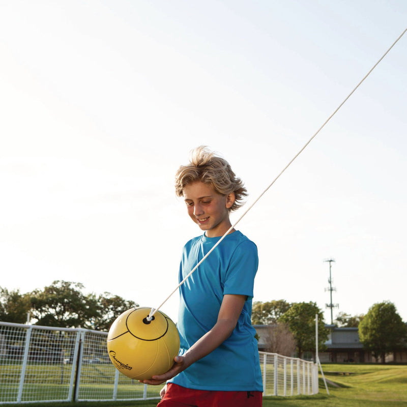 Champion Sports Deluxe Tetherball Tournament Set, Ball/24" Telescopic Poles/102" Cord/Carry Case/Pump/Needle (CSICG207) Each