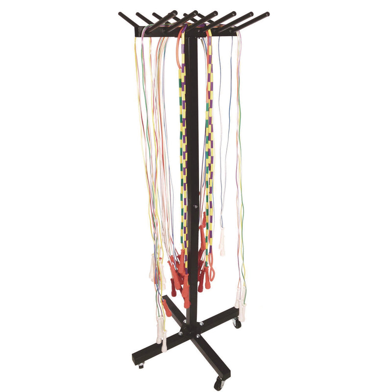 Champion Sports Portable Jump Rope Metal Rack, 23" x 23" x 65", Black (CSIJRS12M) Each
