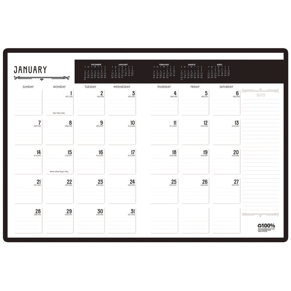 House of Doolittle™ 100% Recycled Deco Days Monthly Planner, 11 x 8.5, Black/Gold Cover, 12-Month (Jan to Dec): 2026 (HOD29102) Each