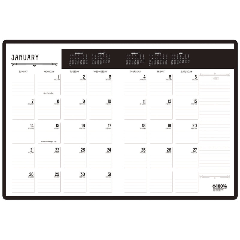 House of Doolittle™ 100% Recycled Deco Days Monthly Planner, 11 x 8.5, Black/Gold Cover, 12-Month (Jan to Dec): 2026 (HOD29102) Each