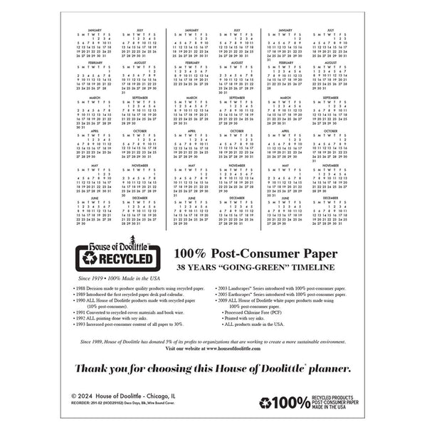 House of Doolittle™ 100% Recycled Deco Days Monthly Planner, 11 x 8.5, Black/Gold Cover, 12-Month (Jan to Dec): 2026 (HOD29102) Each