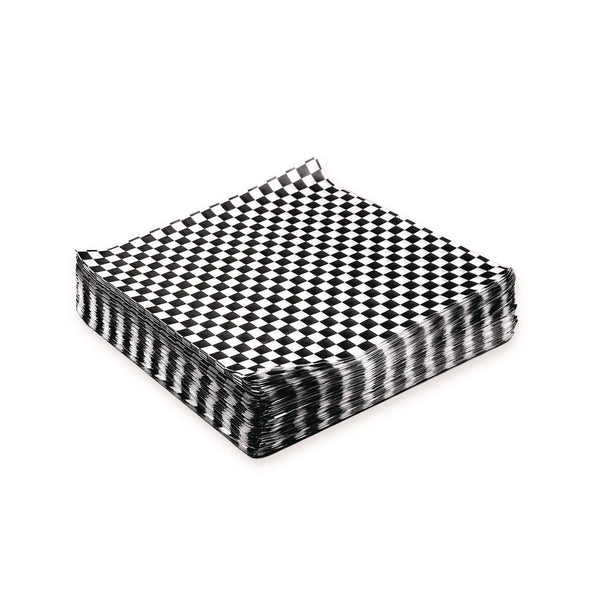 Paterson Grease-Resistant Food Wrap, 12" x 12", Black Check, 5,000/Carton (PDHWG01006) Case of 5000