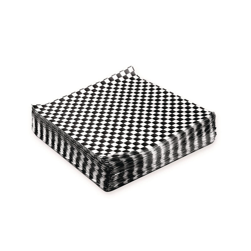 Paterson Grease-Resistant Food Wrap, 12" x 12", Black Check, 5,000/Carton (PDHWG01006) Case of 5000