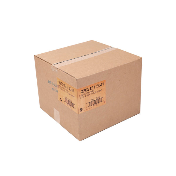 Paterson Grease-Resistant Food Wrap, 12" x 12", Red Check, 5,000/Carton (PDHWG01008) Case of 5000