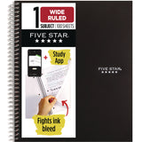 Five Star® Wirebound Notebook, 1-Subject, Wide/Legal Rule, Black Cover, (100) 10. x 8.63 Sheets (MEA930010A) Each