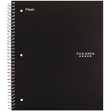 Five Star® Wirebound Notebook, 1-Subject, Wide/Legal Rule, Black Cover, (100) 10. x 8.63 Sheets (MEA930010A) Each