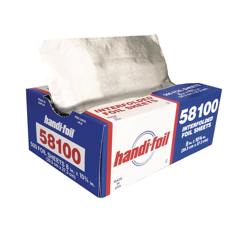 HFA® Interfolded Foil Sheets, 55 Gauge, 8 x 10.75, 500 Sheets/Box, 6 Boxes/Carton (HFA58100) Case of 3000