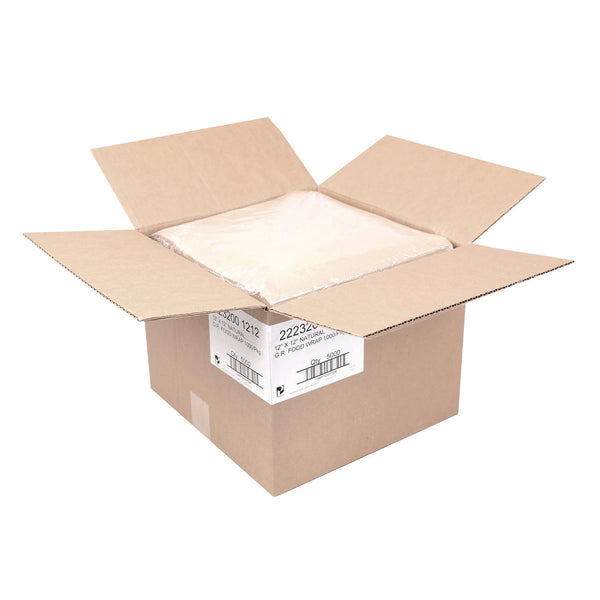 Paterson Grease-Resistant Food Wrap, 12" x 12", Natural, 5,000/Carton (PDHWG01009) Case of 5000