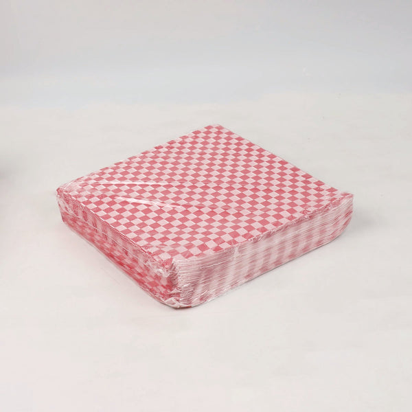 Paterson Grease-Resistant Food Wrap, 12" x 12", Red Check, 5,000/Carton (PDHWG01008) Case of 5000