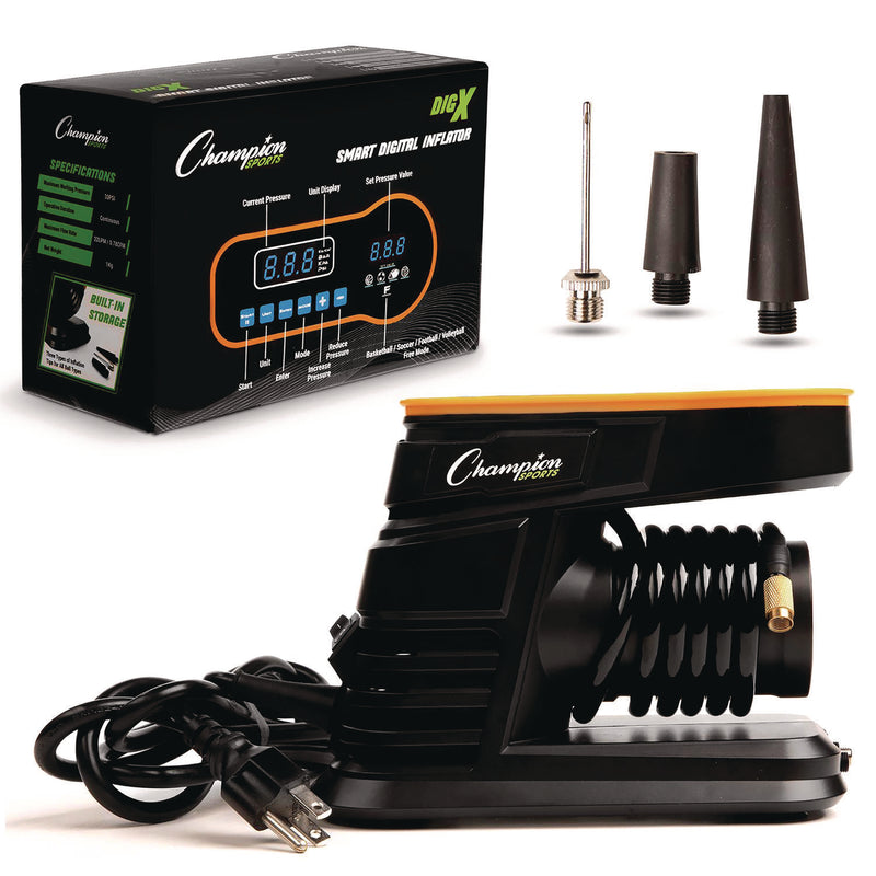 Champion Sports Champion Sports Digital Electronic Inflator, 0.78 cu ft/min, 30 psi, 70" Cord (CSIDIGX) Each