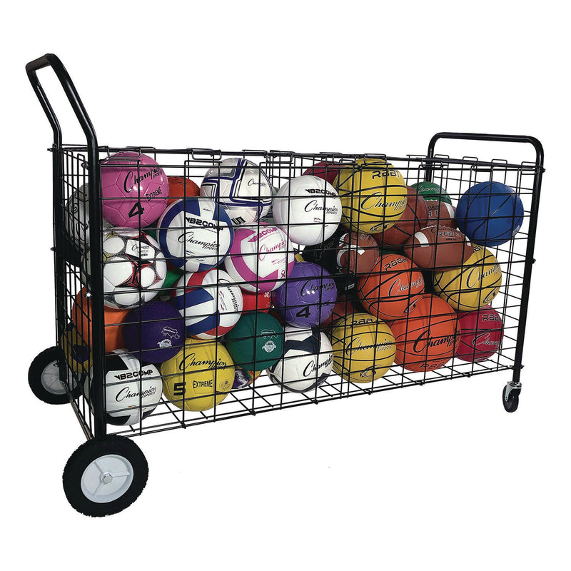 Champion Sports Double-Sided Lockable Ball Locker, Metal, 176 lb Capacity, 24 x 59 x 37, Black (CSIDSLX) Each