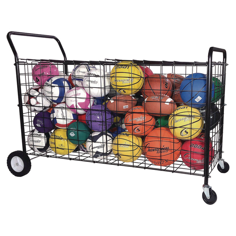 Champion Sports Double-Sided Lockable Ball Locker, Metal, 176 lb Capacity, 24 x 59 x 37, Black (CSIDSLX) Each