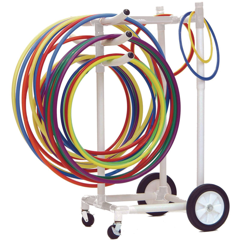 Champion Sports Hoop Storage Rack, Plastic, 176 lb Capacity, 26 x 22 x 49, White (CSIHCRACK) Each