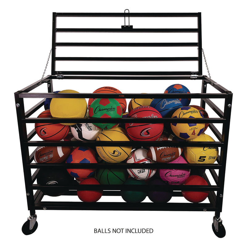Champion Sports All Pro Lockable Ball Locker, Metal, 220 lb Capacity, 24 x 47 x 37, Black (CSIMBLX) Each