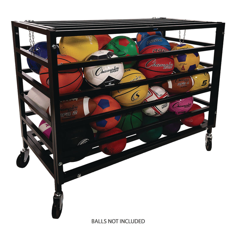 Champion Sports All Pro Lockable Ball Locker, Metal, 220 lb Capacity, 24 x 47 x 37, Black (CSIMBLX) Each