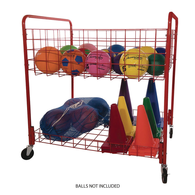 Champion Sports Back Ease Storage Cart, Metal, 176 lb Capacity, 30 x 43 x 45, Red (CSIOCLX) Each