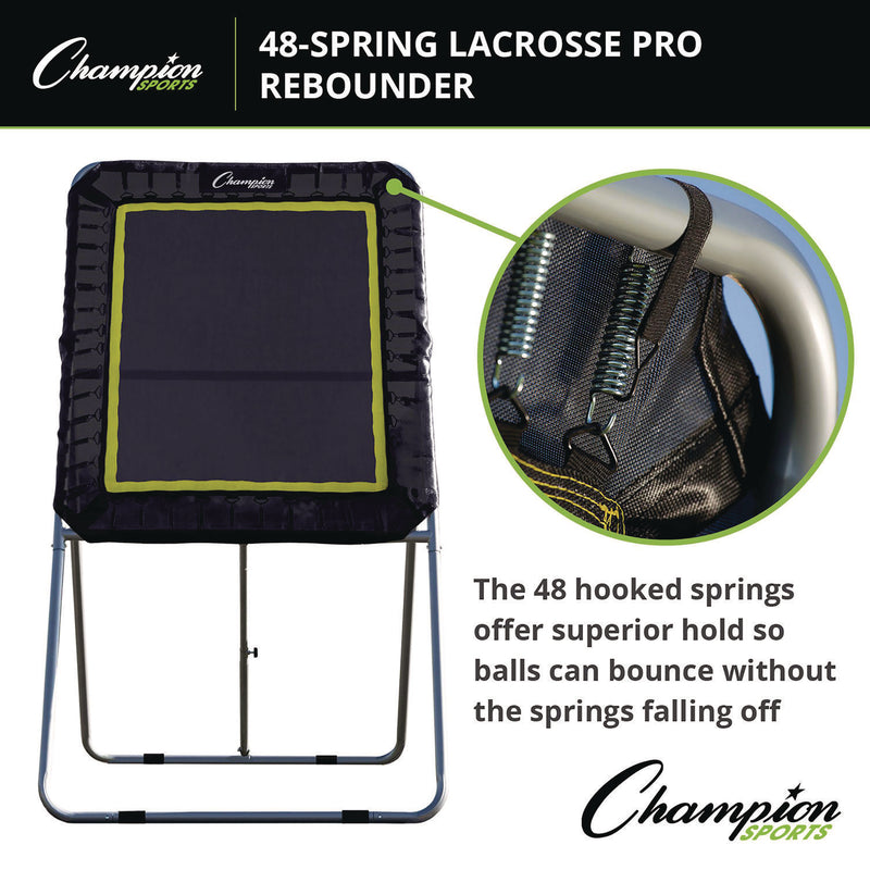 Champion Sports Deluxe Lacrosse Ball Rebounder, 6 ft x 3 ft, 1.5" dia Frame (CSILBT43) Each