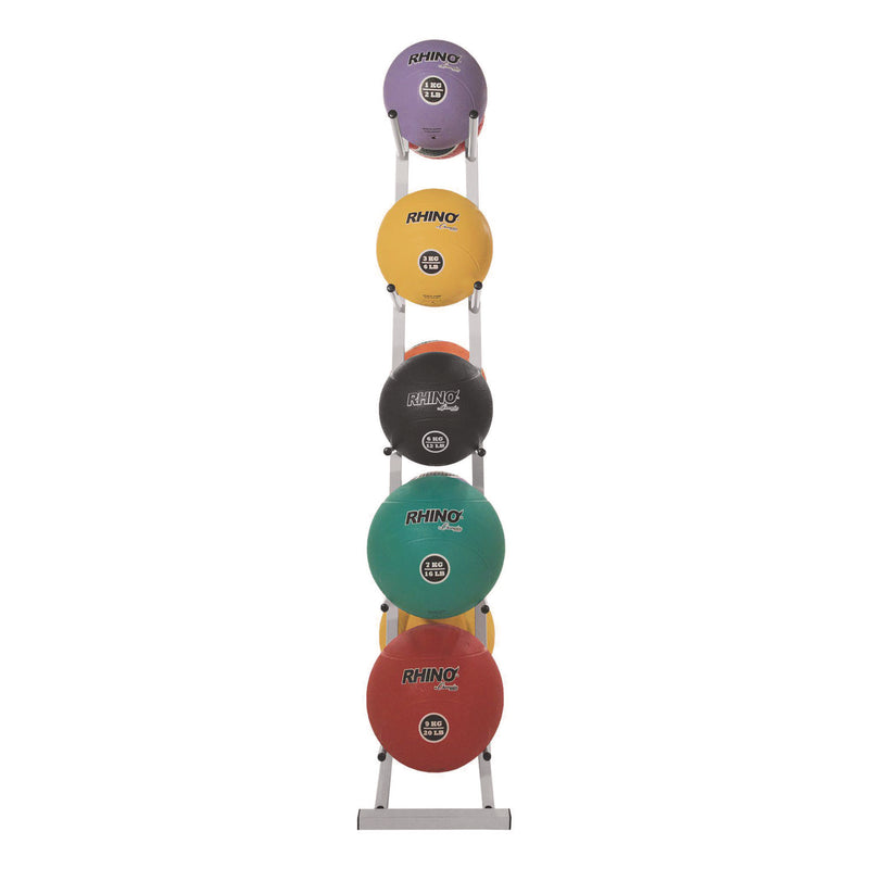 Champion Sports Double Medicine Ball Tree, 12" x 23" x 51", White (CSIMBR2) Each