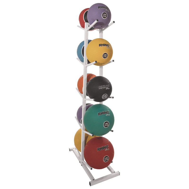 Champion Sports Double Medicine Ball Tree, 12" x 23" x 51", White (CSIMBR2) Each