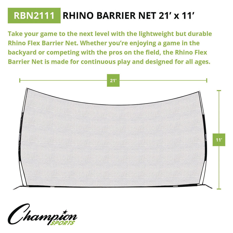 Champion Sports Rhino Flex Barrier Net, 21 ft x 11 ft (CSIRBN2111) Each