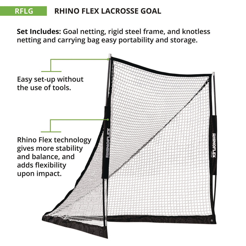 Champion Sports Rhino Flex Lacrosse Goal, 6 ft x 6 ft, 1" dia Frame (CSIRFLG) Each