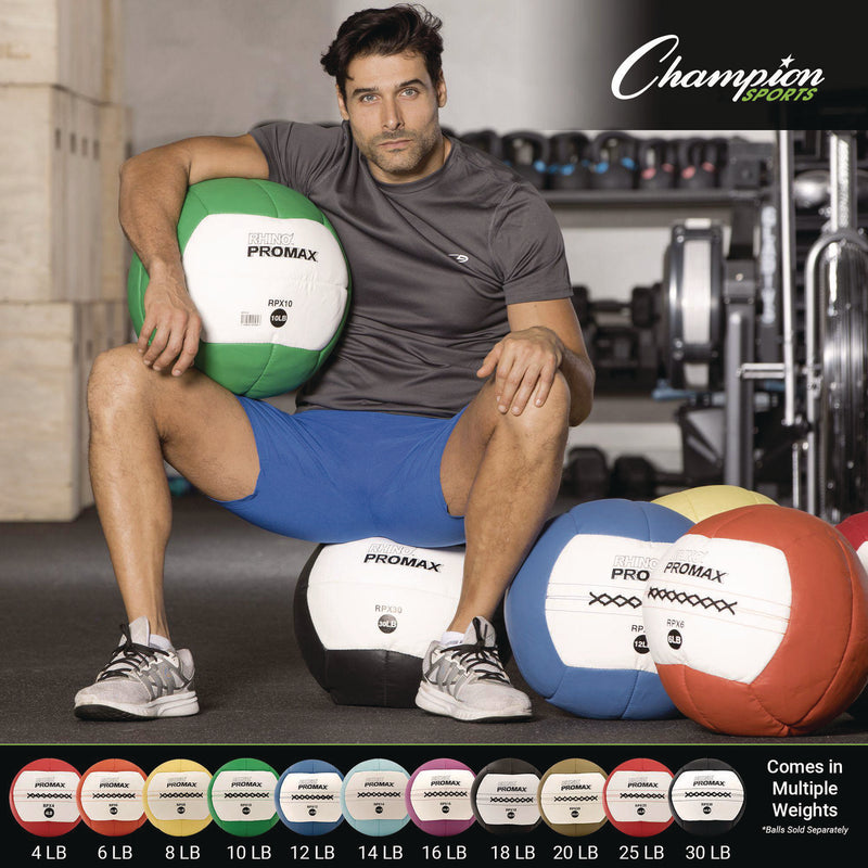 Champion Sports Rhino Promax Medicine Ball, 14 lb, Light Blue (CSIRPX14) Each
