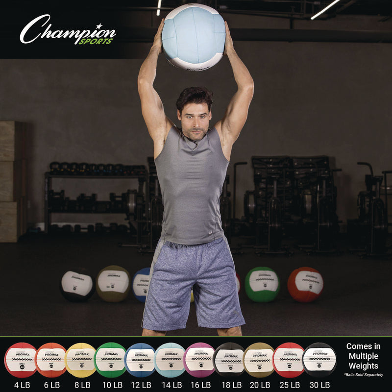Champion Sports Rhino Promax Medicine Ball, 14 lb, Light Blue (CSIRPX14) Each