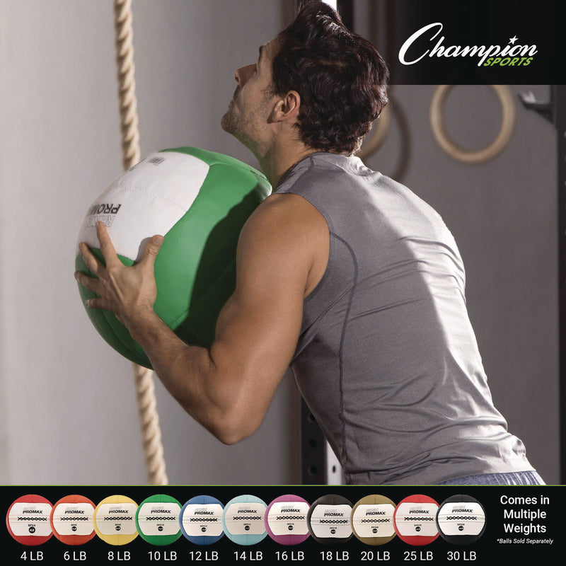 Champion Sports Rhino Promax Medicine Ball, 14 lb, Light Blue (CSIRPX14) Each