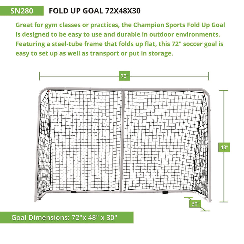 Champion Sports Fold Up Goal, 72" x 48" (CSISN280) Each