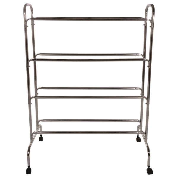 Champion Sports Powder-Coated Ball Cart, Metal, 132 lb Capacity, 17 x 41 x 53, Silver (CSIBRC4) Each