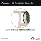 Champion Sports All-Terrain ABS Racket Cart, 20" Wide x 33" Long, White (CSIATRCT) Each