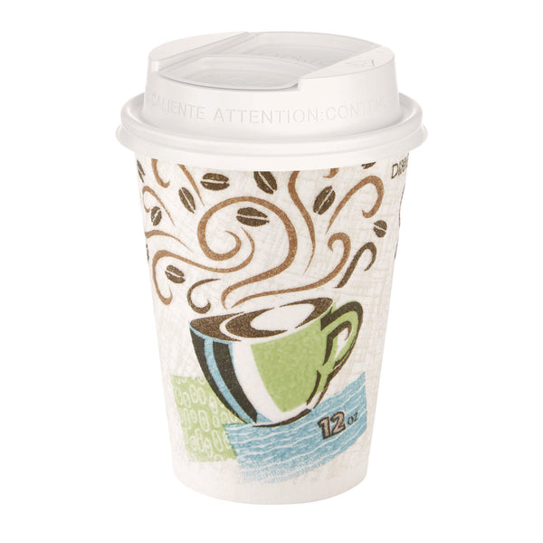 Dixie Smart Top Reclosable Lids for Hot Cups, Fits 10 oz to 20 oz Cups, White, 1,000/Carton (DXEDSL9542) Case of 1000
