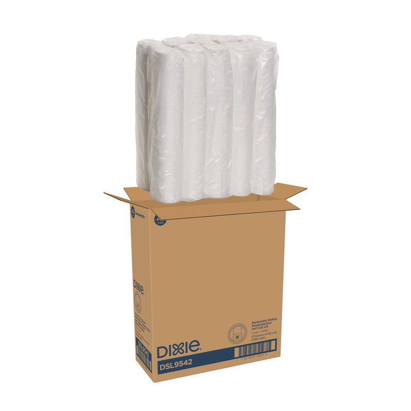 Dixie Smart Top Reclosable Lids for Hot Cups, Fits 10 oz to 20 oz Cups, White, 1,000/Carton (DXEDSL9542) Case of 1000