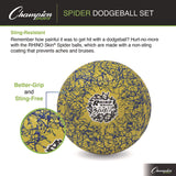 Champion Sports Rhino Skin Spider Dodgeball Set, 6.3" Diameter, Assorted Colors, 6/Set (CSIRXSPDRSET) Each