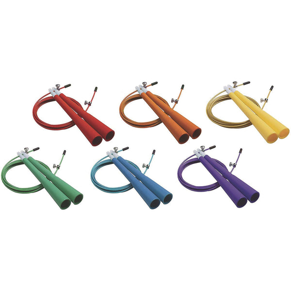 Champion Sports Double Bearing Speed Jump Rope Set, 9 ft, Assorted Colors, 6/Set (CSIXRJ9SET) Each