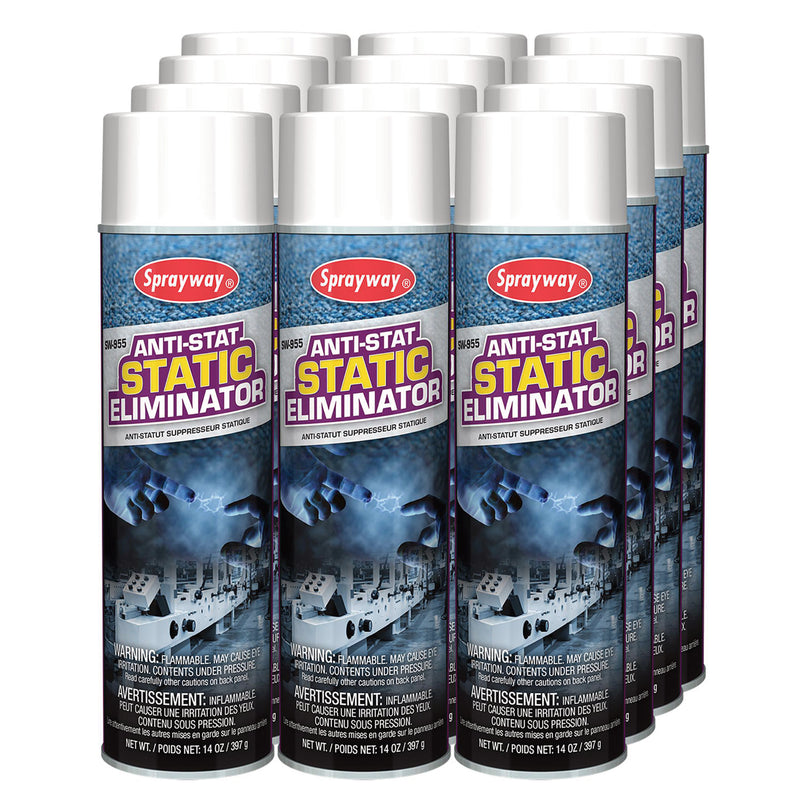 Sprayway Inc. Anti-Stat Static Eliminator, 14 oz Aerosol Can, 12/Carton (CGC955) Case of 12