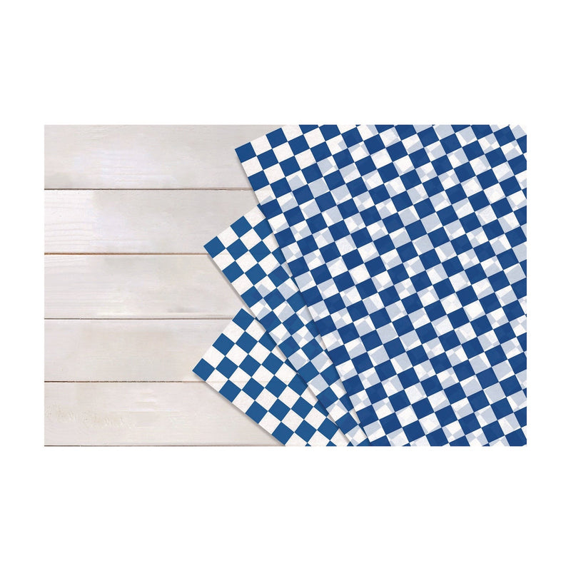 Paterson Grease-Resistant Food Wrap, 12" x 12", Blue Check, 5,000/Carton (PDHWG01014) Case of 5000