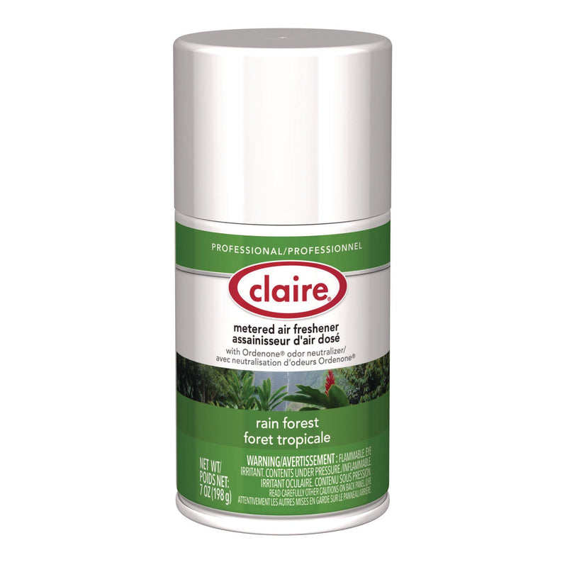 Claire® Metered Air Freshener, Rain Forest, 11 oz Aerosol Spray, 12/Carton (CGC114) Case of 12